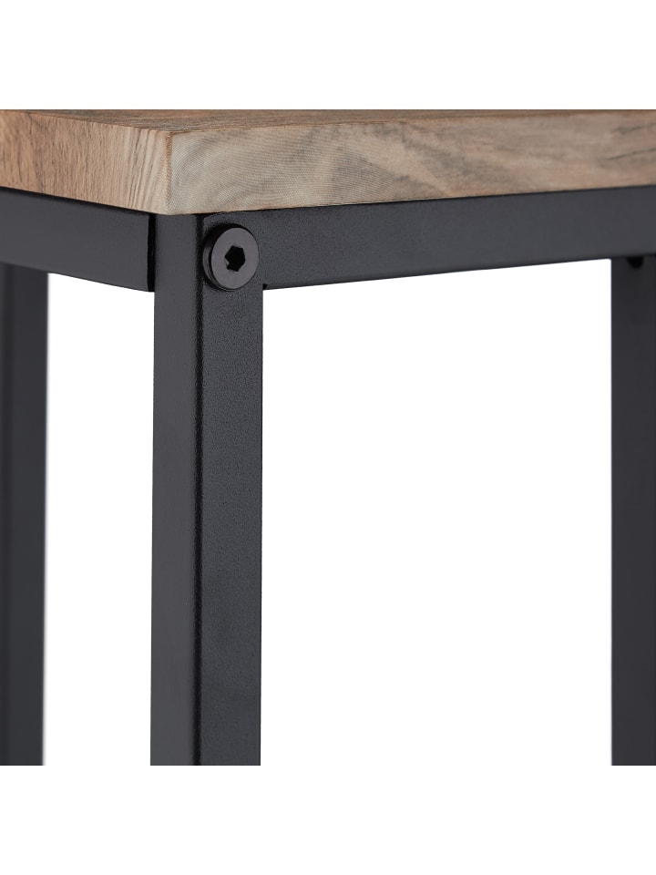 relaxdays Beistelltisch Industrial in Grau-Braun/ Schwarz - (B)46 x (H)66 x (T)30 cm günstig kaufen onesize