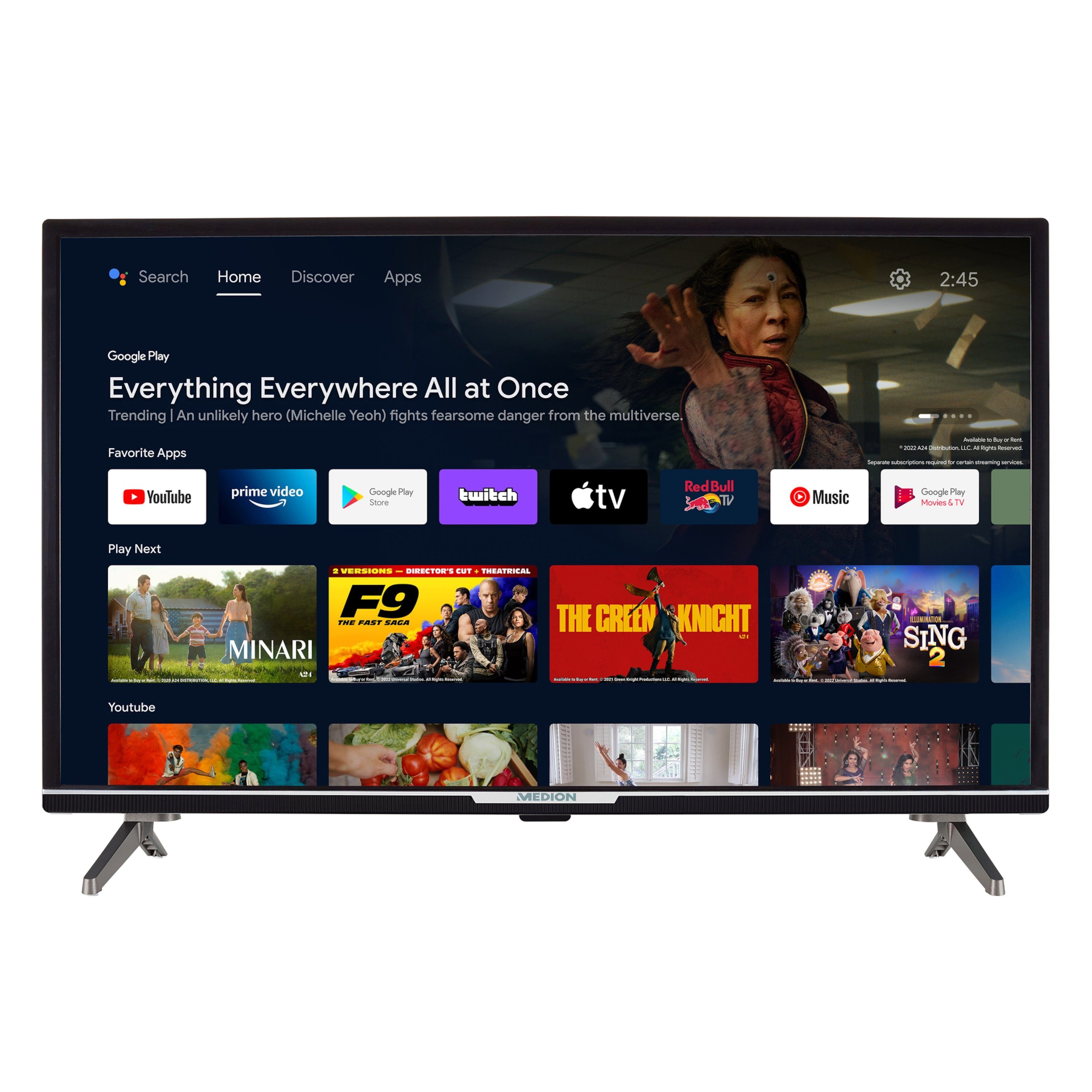 Medion® MD30042 LED-Fernseher (80 cm/31.5 Zoll, 1080p Full HD, Android TV, Full-HD Display 60Hz, MD30042)