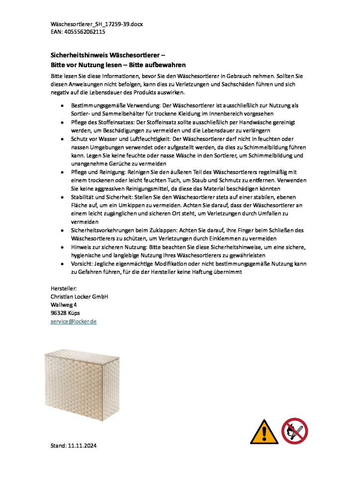 kobolo Wäschesortierer WHITESORT3 in Beige günstig kaufen onesize