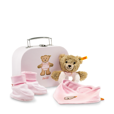 Geschenkset Schlaf-gut-Bär Greifring mit Rassel