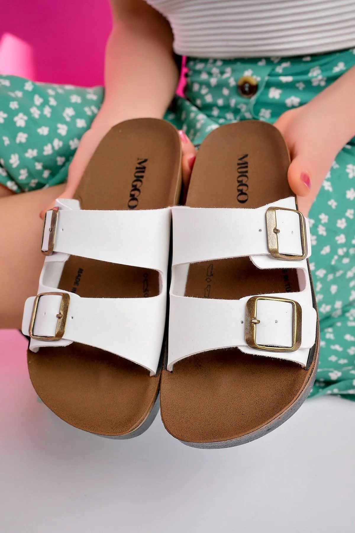 MUGGO  Rehda garantiert zwei Schnallen, bequeme Sohle, verstellbare Unisex-Hausschuhe