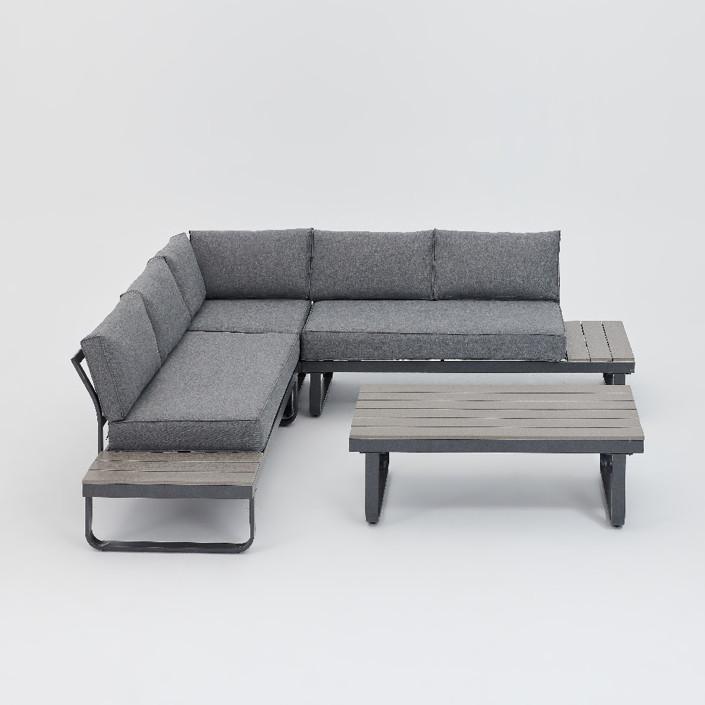 Happy Home Happy Home Ecklounge-Set 4 tlg. HGS53-GRA mit Sitzkissen in grau