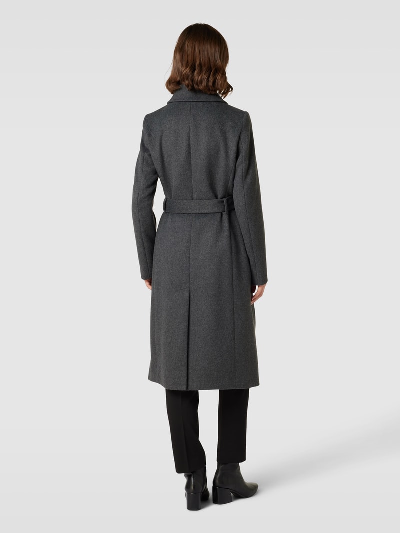 Mantel mit Taillengürtel in anthrazit meliert