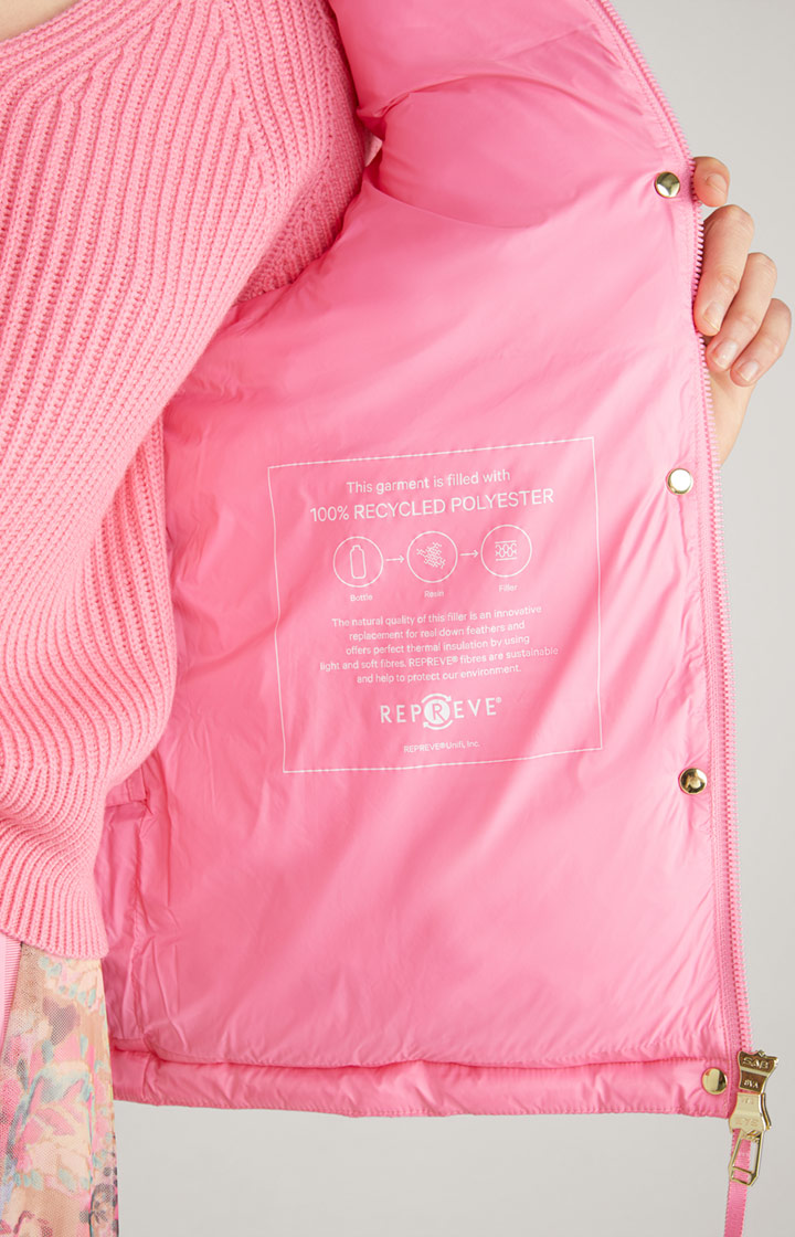 Nylon-Steppweste in Pink