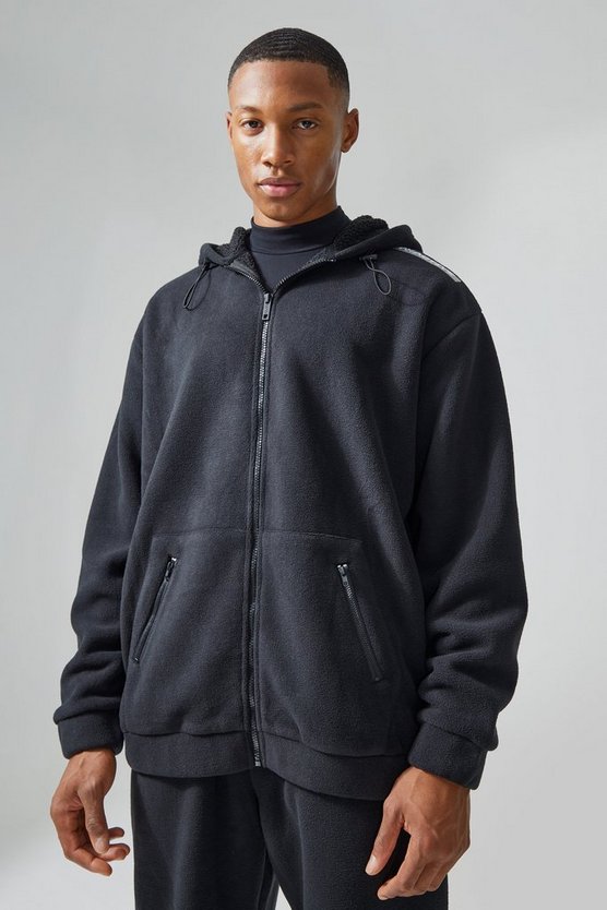 Oversize Hoodie mit Fleece-Futter und Reißverschluss