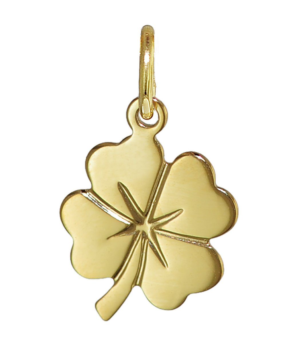trendor Kette mit Anhänger Kleeblatt Anhänger Gold 333 (8 Karat) + goldplattierte