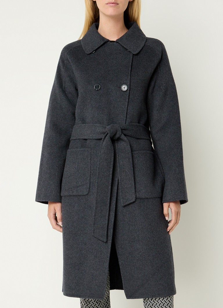 BRAX London double-breasted coat in wool blend with tie belt