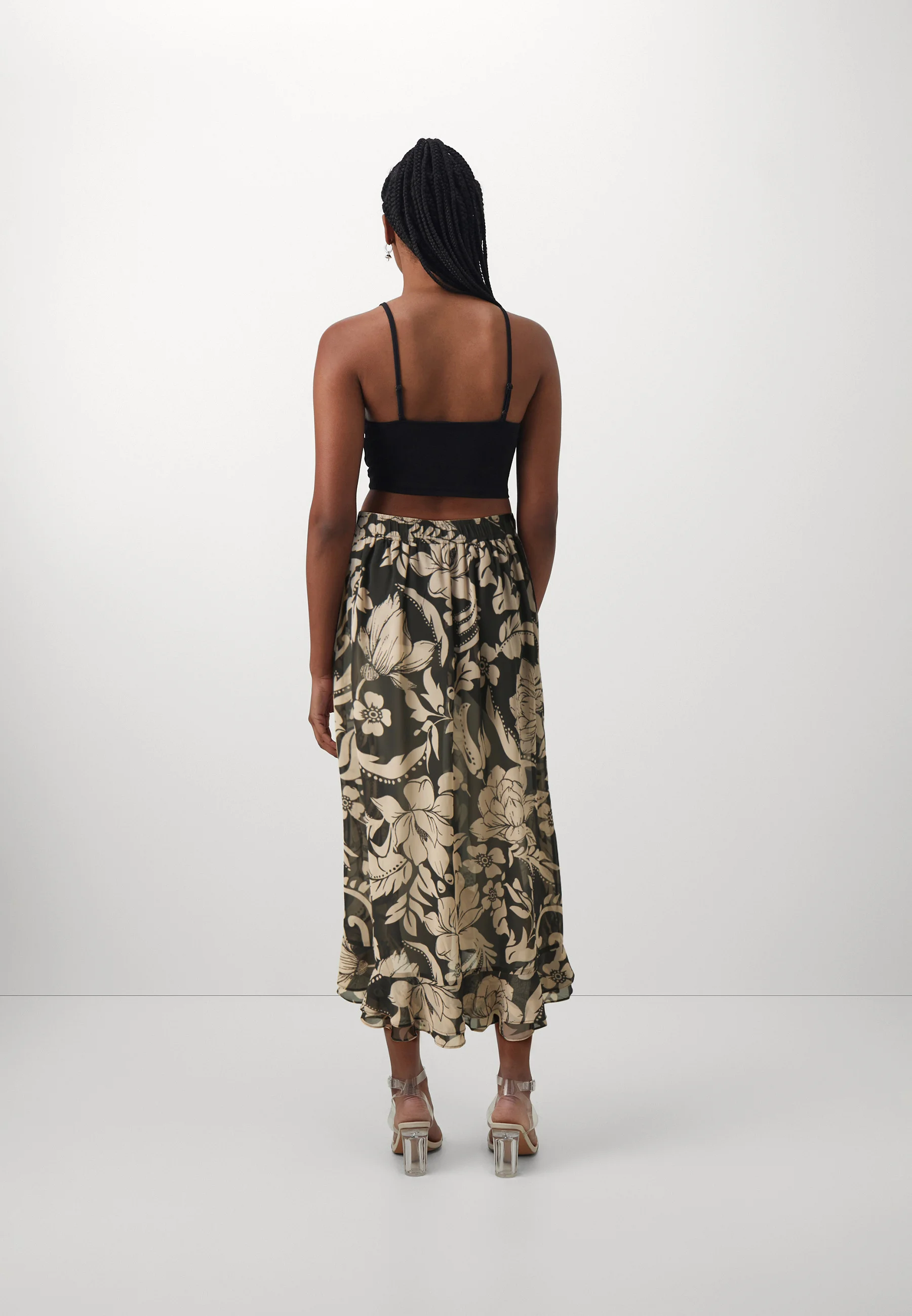Vero Moda VMHOLLY MIDI FRILL SKIRT - Falda campana