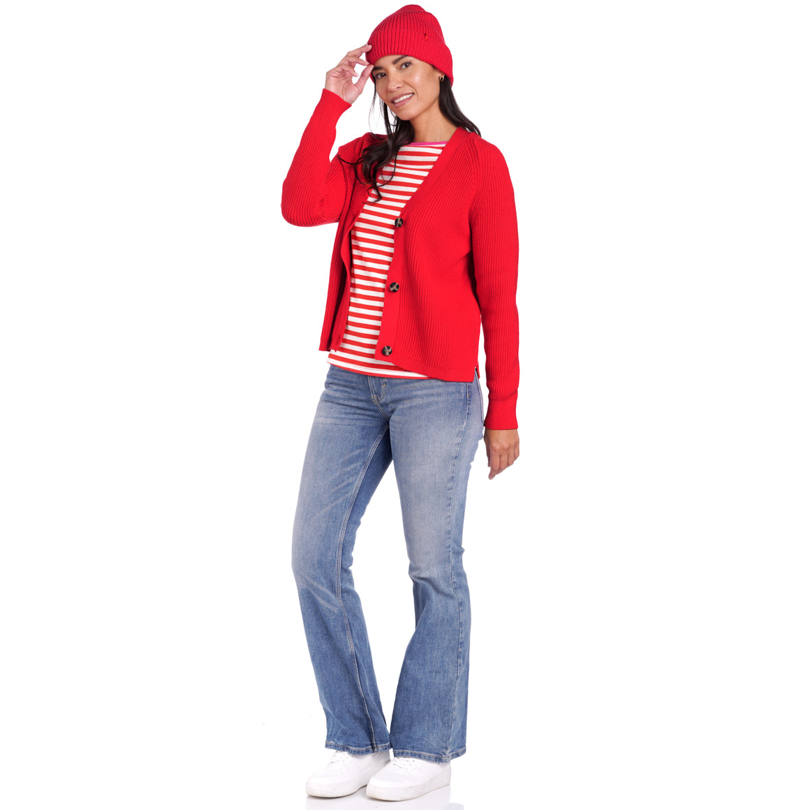 Damen Strickjacke mit V-Ausschnitt