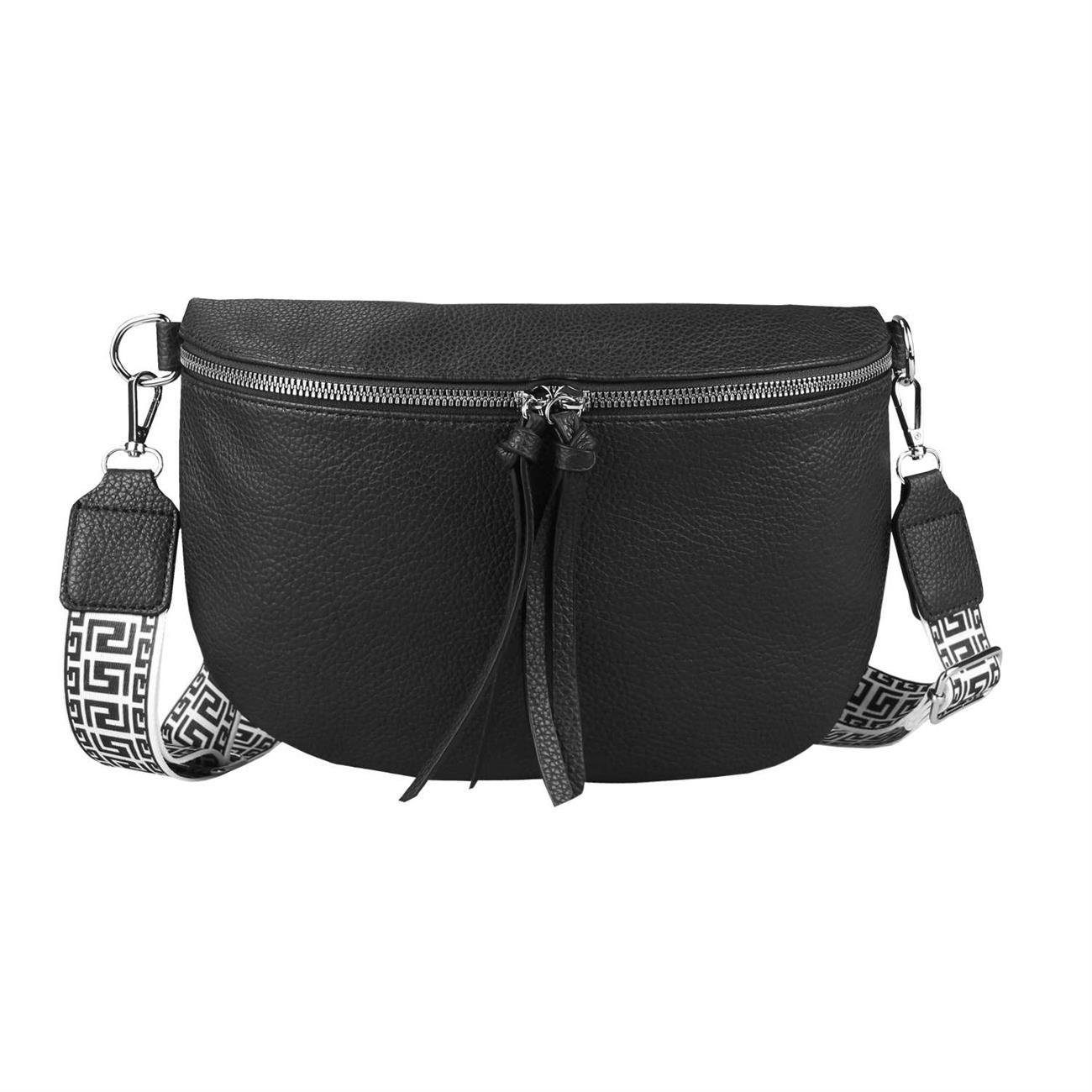 ITALYSHOP24 Bauchtasche Damen Brusttasche Gürteltasche CrossBody, Schultertasche, CrossOver, Umhängetasche, Hüfttasche