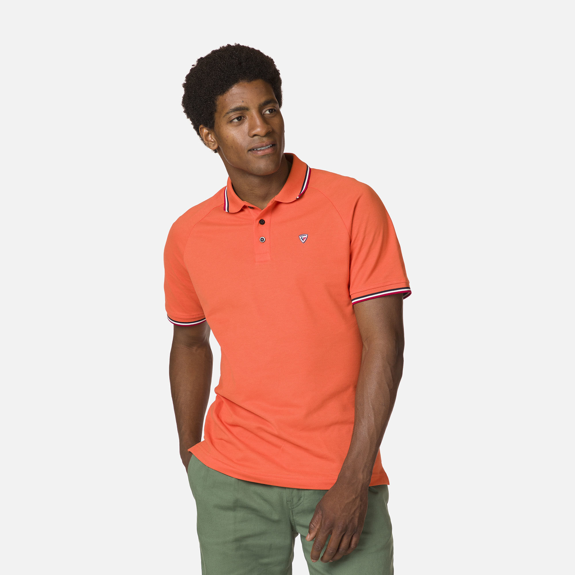 Polo logo à manches raglan homme