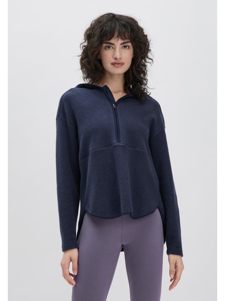 Hessnatur Fleece-Hoodie in dunkelblau günstig kaufen