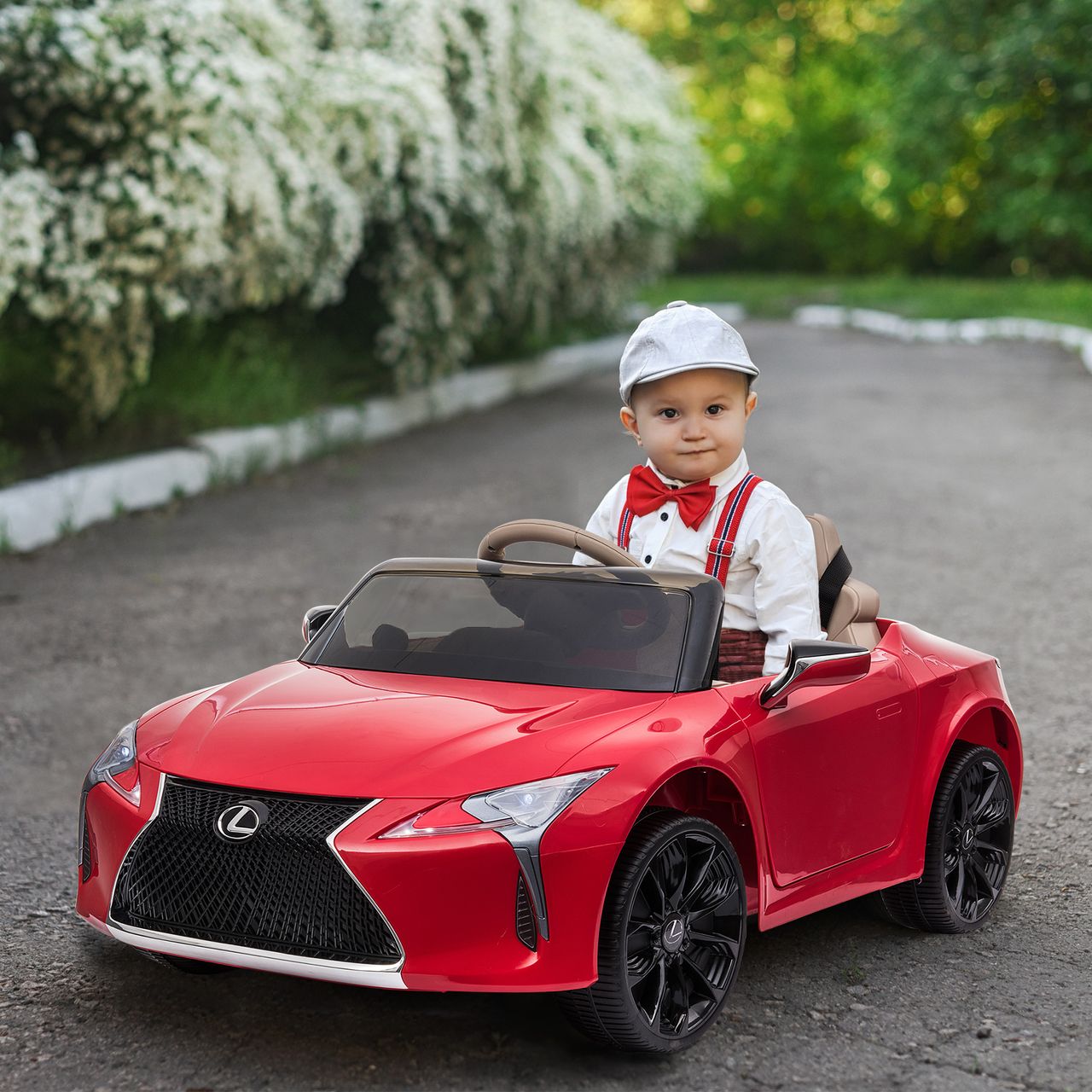 HOMCOM Kinderauto von Lexus Kinderfahrzeug Elektroauto mit MP3 Musik Rot