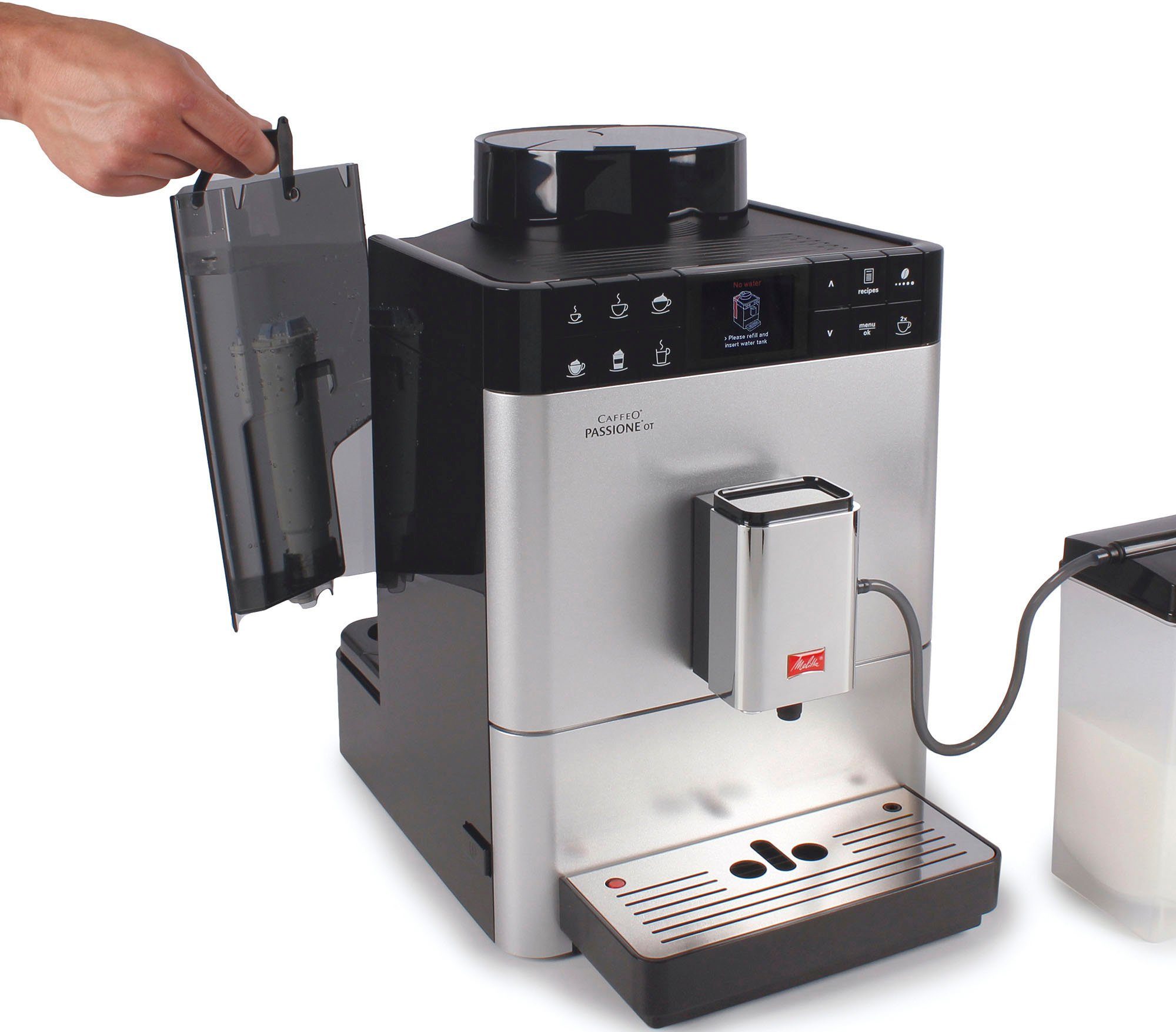 Melitta Kaffeevollautomat Passione® One Touch F53/1-101, silber, One Touch Funktion, tassengenau frisch gemahlene Bohnen