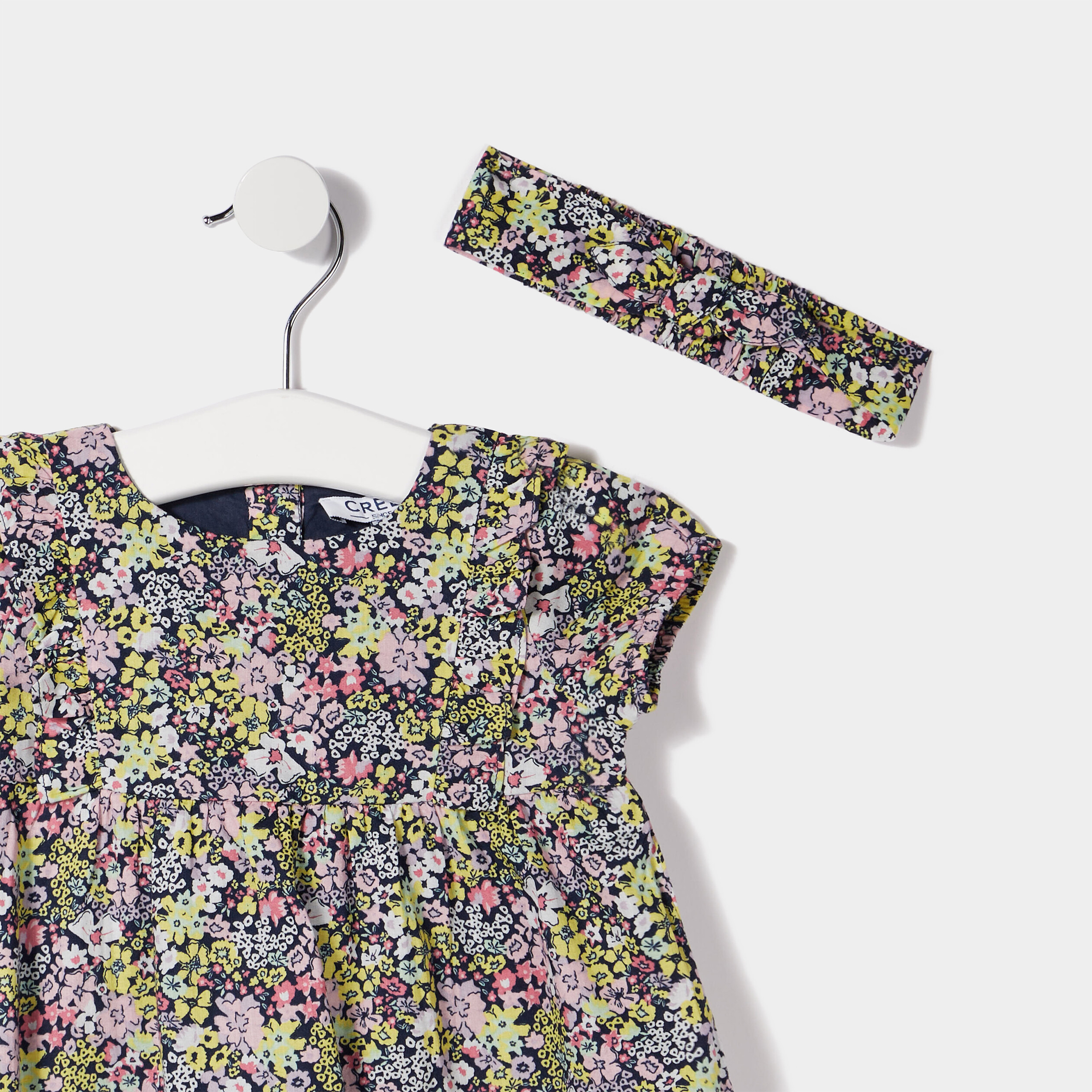 Ensemble 2 pièces robe et bandeau ecru bébé fille | La Halle