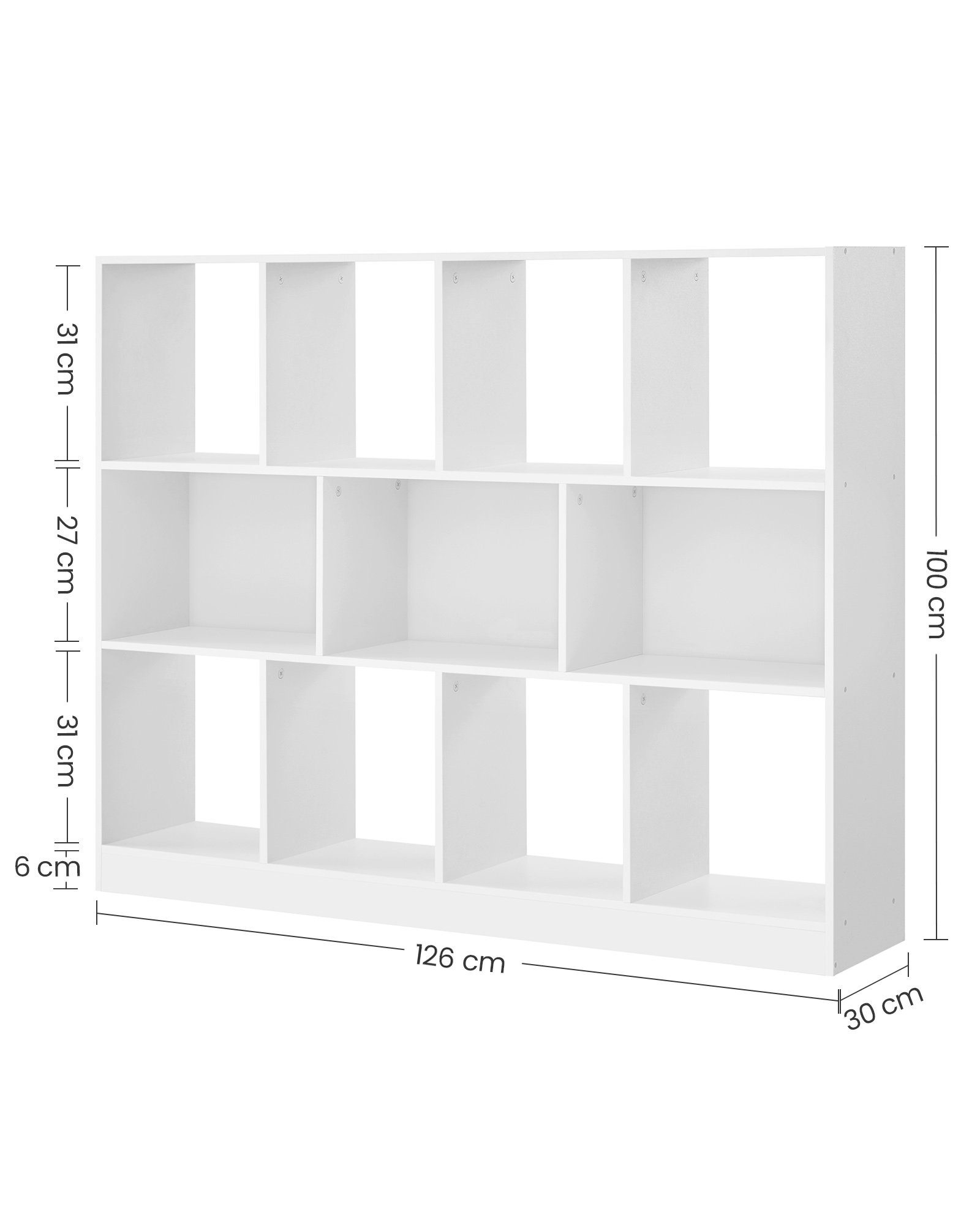 VASAGLE Bücherregal, Standregal, Aufbewahrungsregal mit 11 Fächern