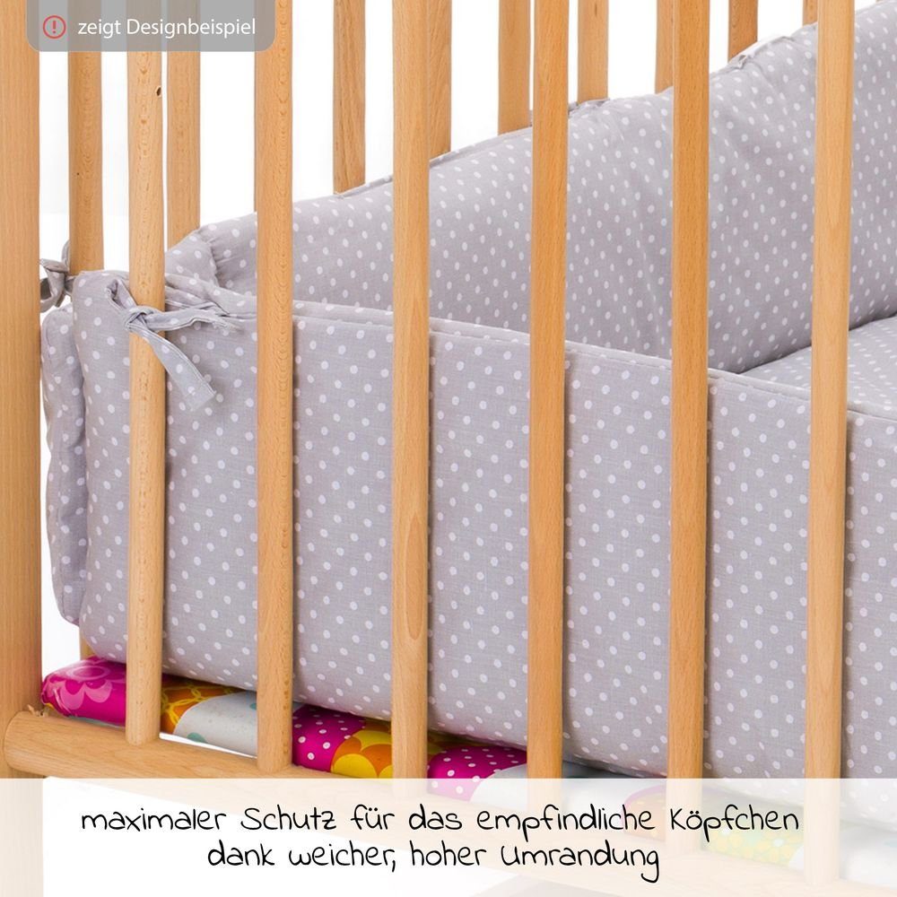 Fillikid Laufgitter kleine Punkte Exklusiv - Grau, Laufstalleinlage Flexi für Laufgitter mit 75 x 100 cm & 100 x 100 cm