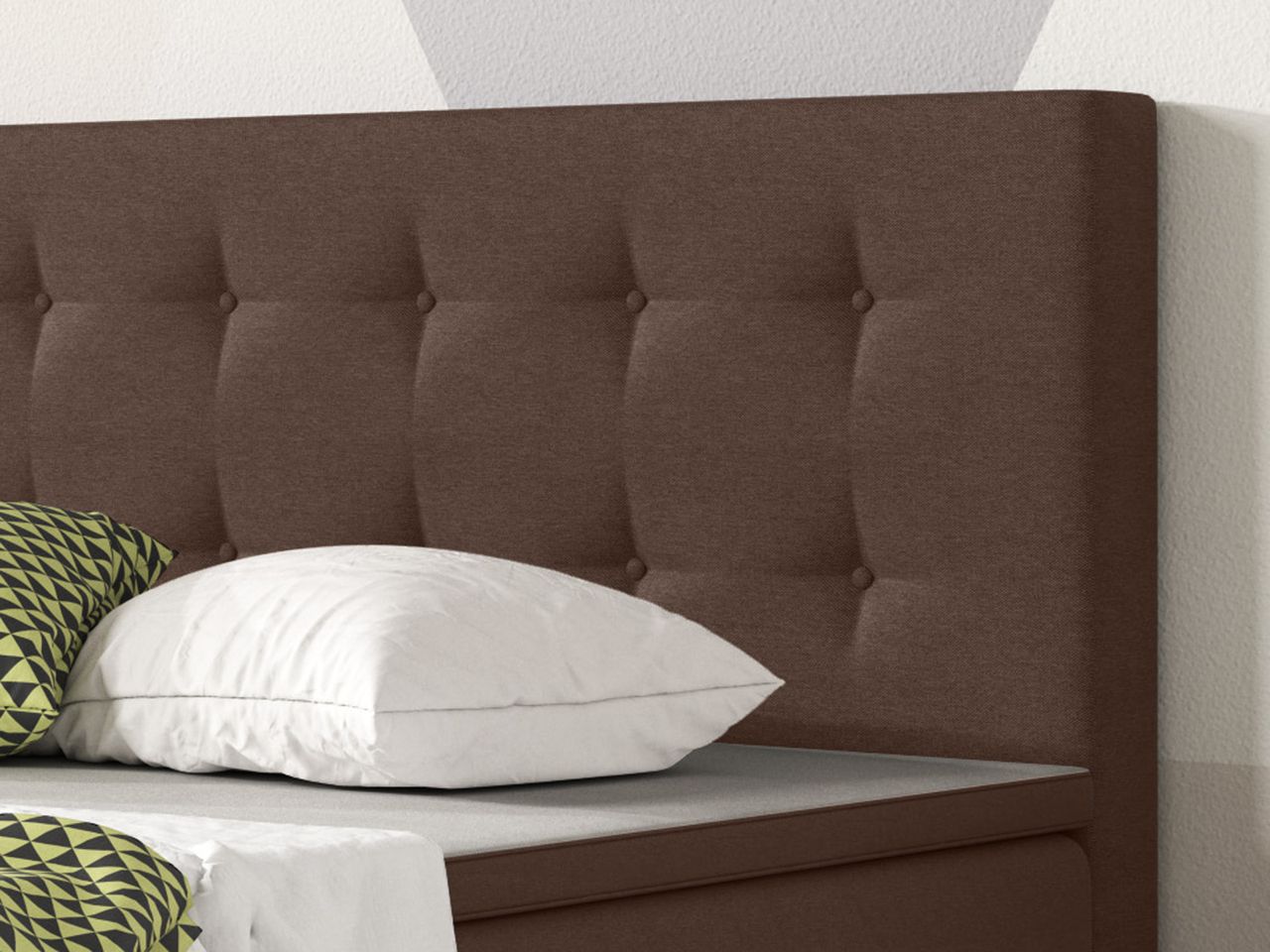 IHG Boxspringbett Köln 140x200 Webstoff Braun