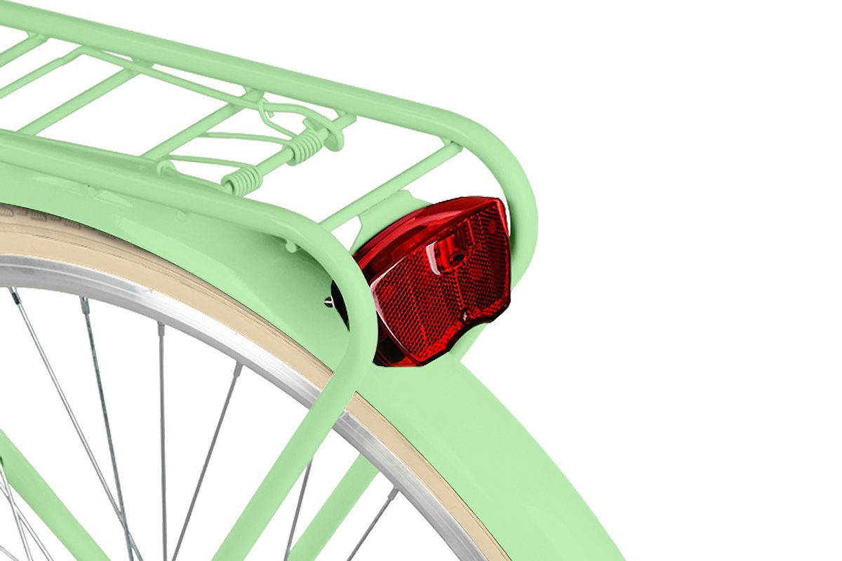 MILORD BIKES Cityrad Milord City Damenfahrrad Weidenkorb 28/26 Zoll, Mintze-Creme, 3-Gang, 3 Gang, Nabenschaltung