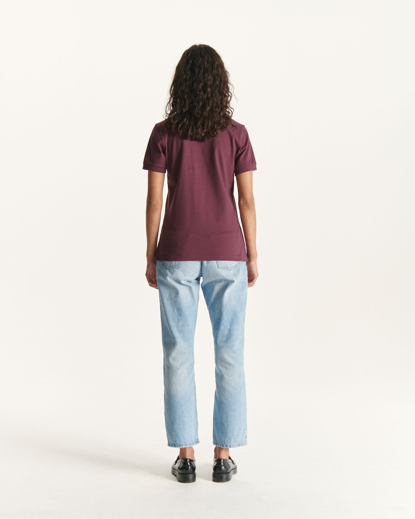 Polo en coton biologique Aubergine Franca