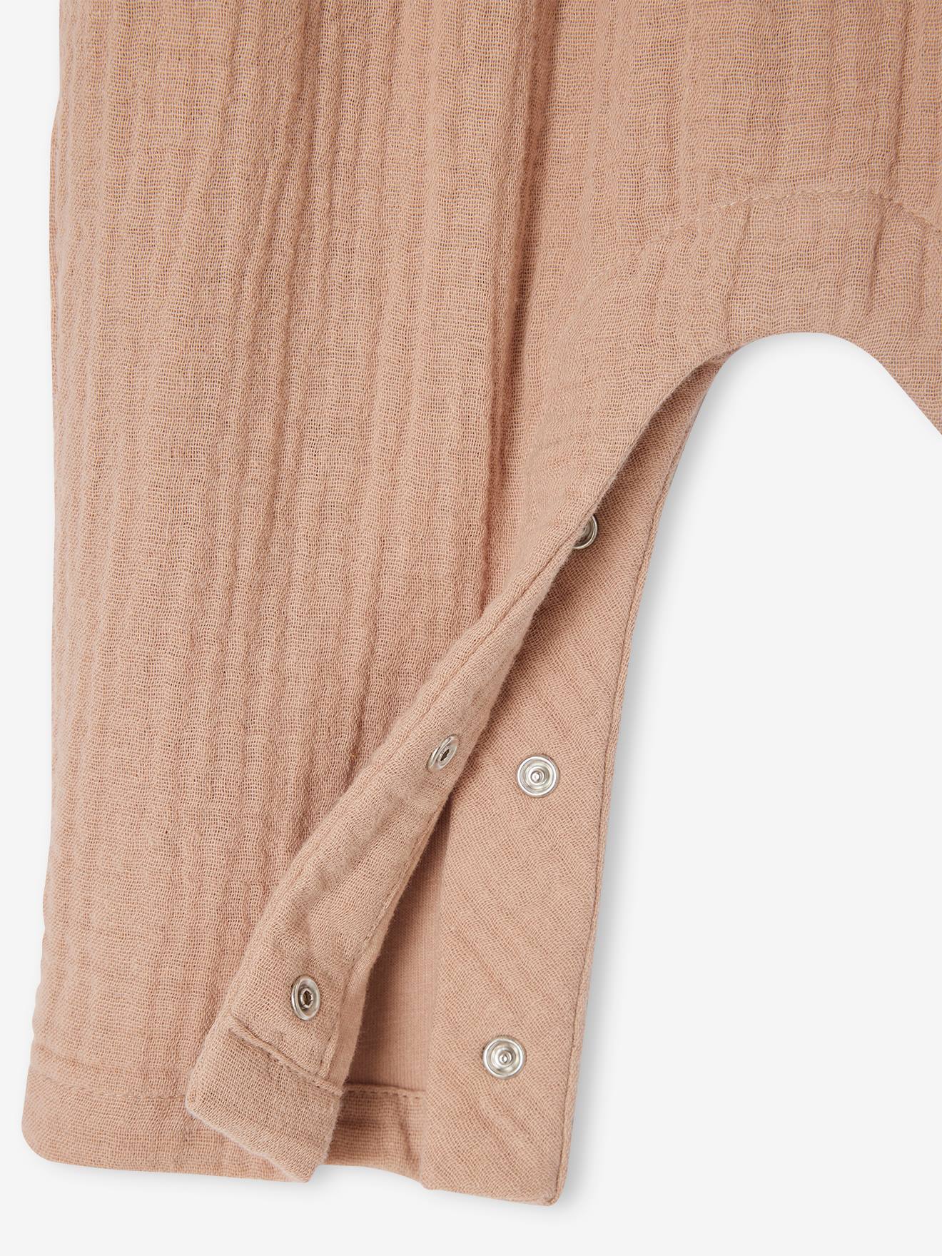 Vertbaudet Mädchen Baby Overall, Lochstickerei - cappuccino