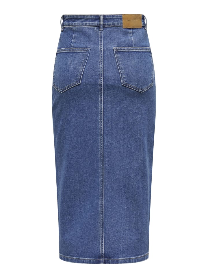 ONLY Jeansrock mit Schlitz und fünf Taschen in Blau-3 günstig kaufen