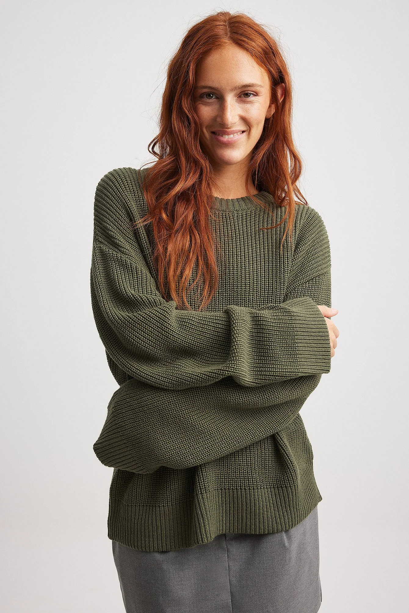 Rundhalsausschnitt Strickpullover