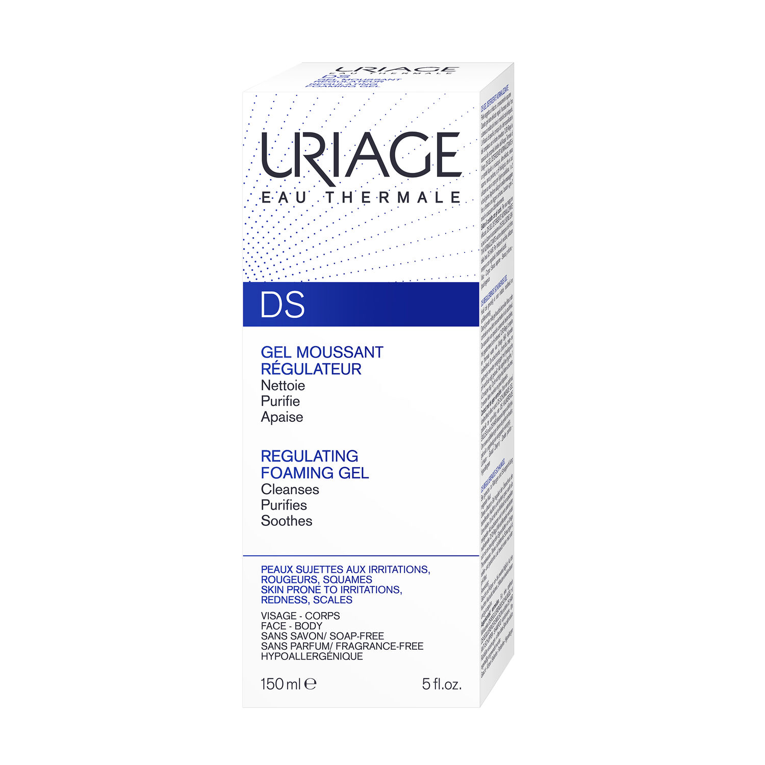 Uriage DS - Gel Moussant Régulateur Nettoie, Purifie & Apaise
