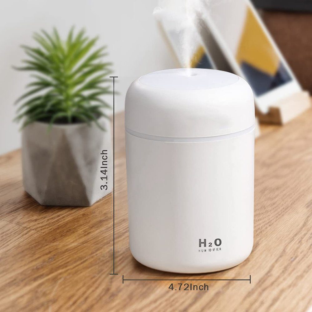 GelldG Luftbefeuchter Luftbefeuchter, Mini USB Ultraschall Humidifier mit 300ml Wassertank