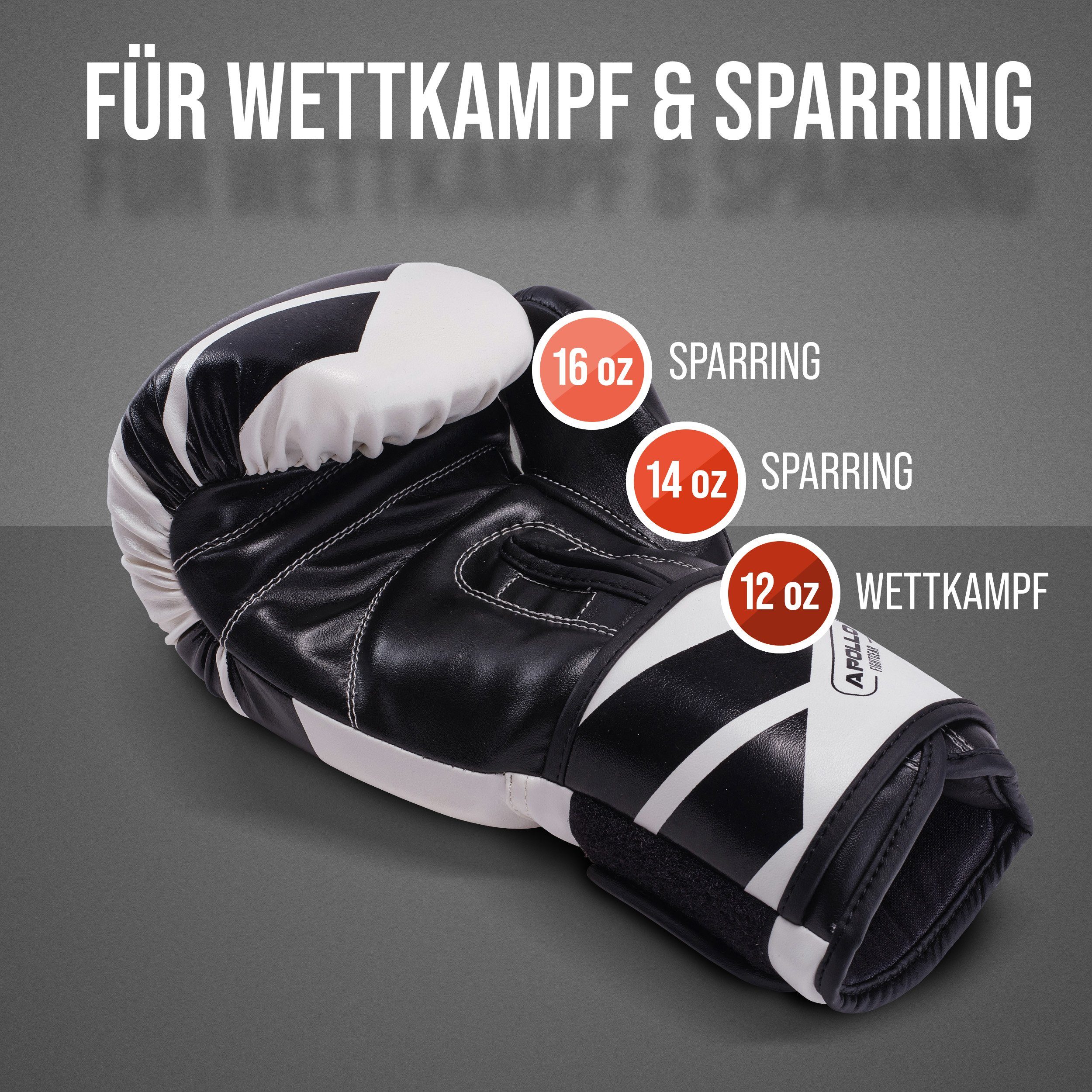 Apollo Boxhandschuhe Boxhandschuhe Männer Champion Thai Box Handschuhe, Training am Boxsack oder Sparring für Frauen und Männer