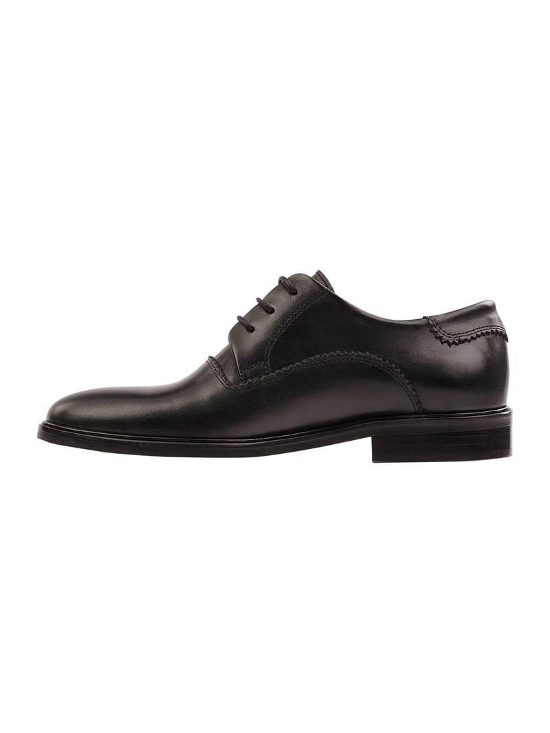 Derby aus Leder in schwarz