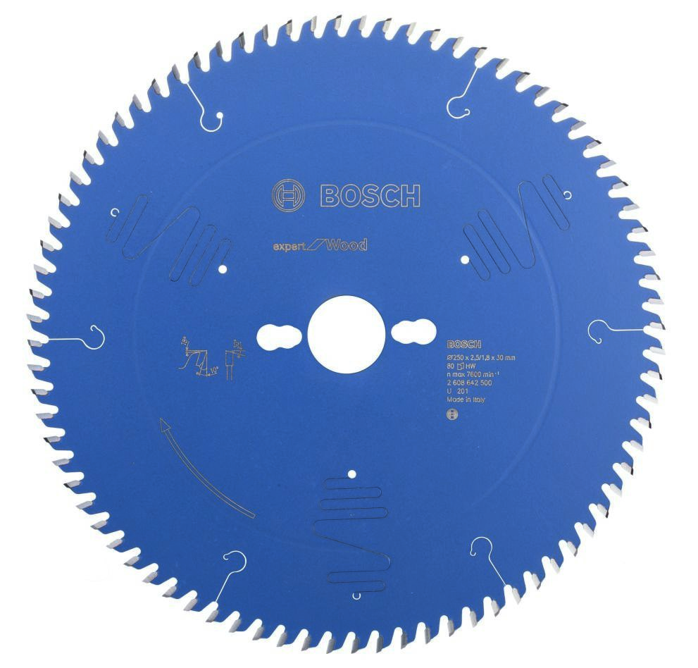 Lamă circulară din carbură Bosch Blue Accessories 2608642500, Expert pentru lemn, 250 x 30 x 80 dinți