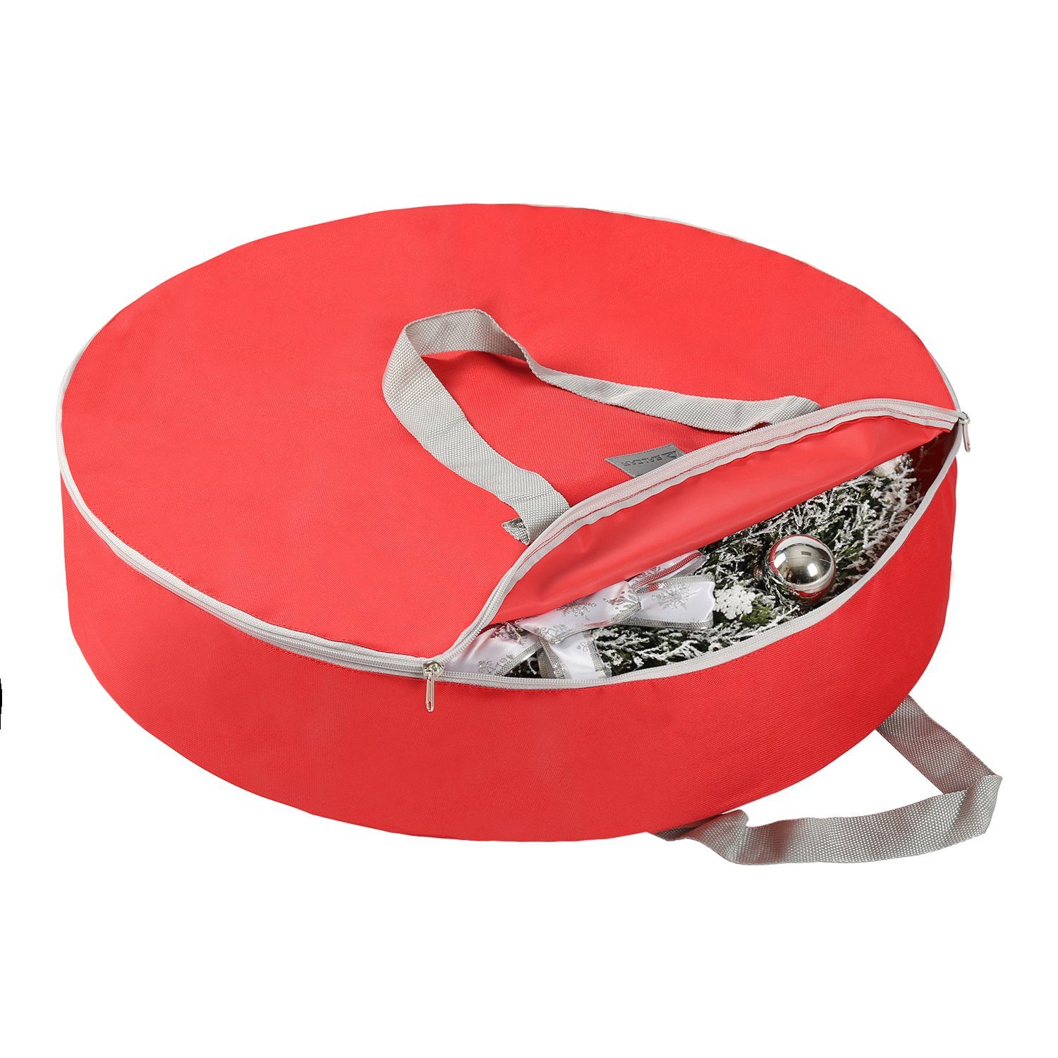 Salcar Aufbewahrungstasche Weihnachtskranz Aufbewahrungstasche 52 cm, Girlande, Weihnachtsschmuck, mit Griffen und Doppelreißverschluss