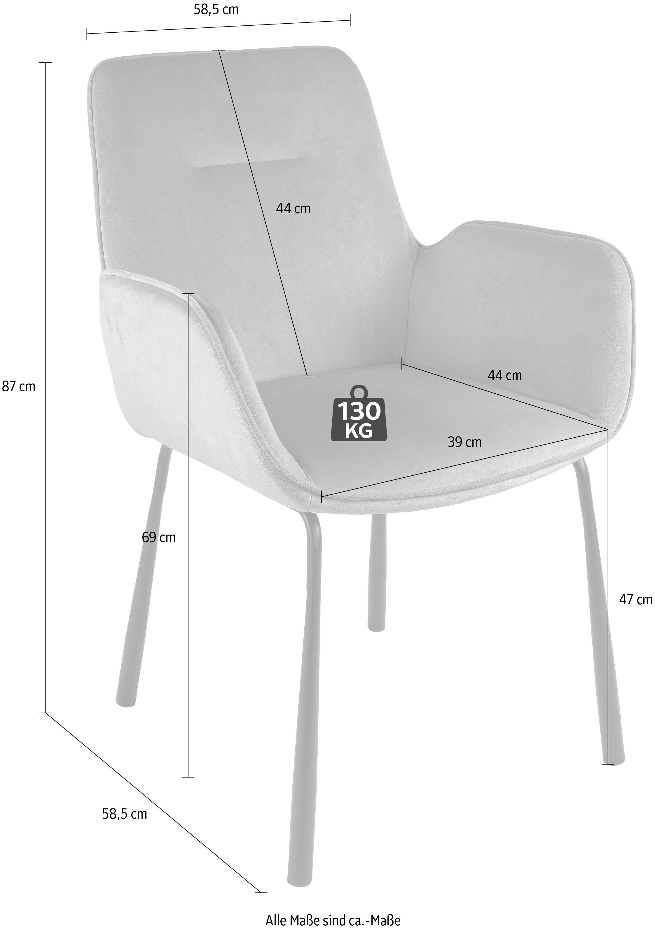 Kayoom Polsterstuhl Stuhl Eliot 125, samtiger Stoffbezug