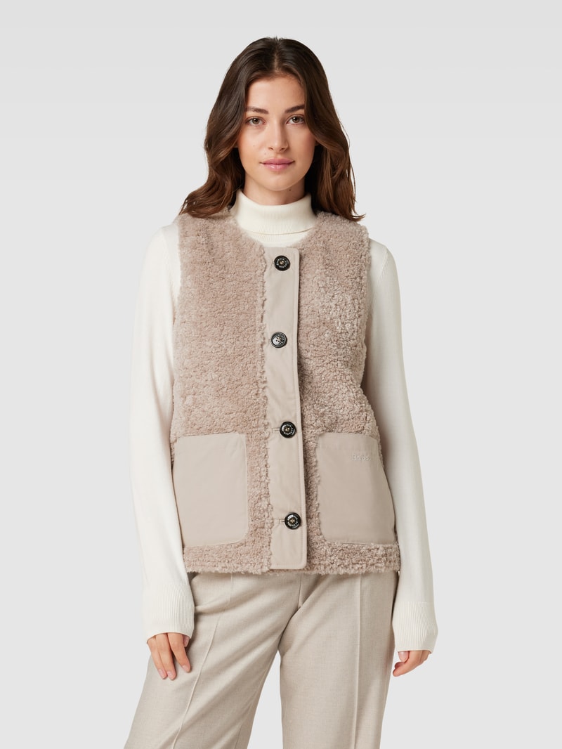 Weste in Two-Tone-Machart Modell 'KINTRA' in beige