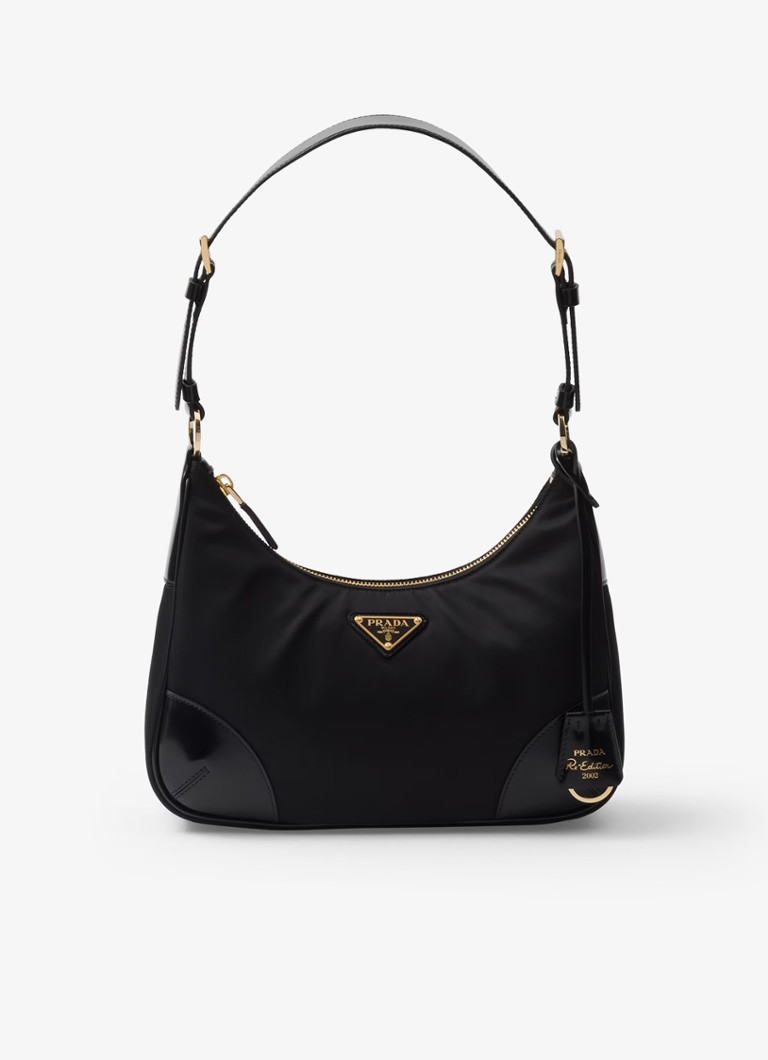 Prada Re-Edition 2002 Re-Nylon-veske med skinndetaljer