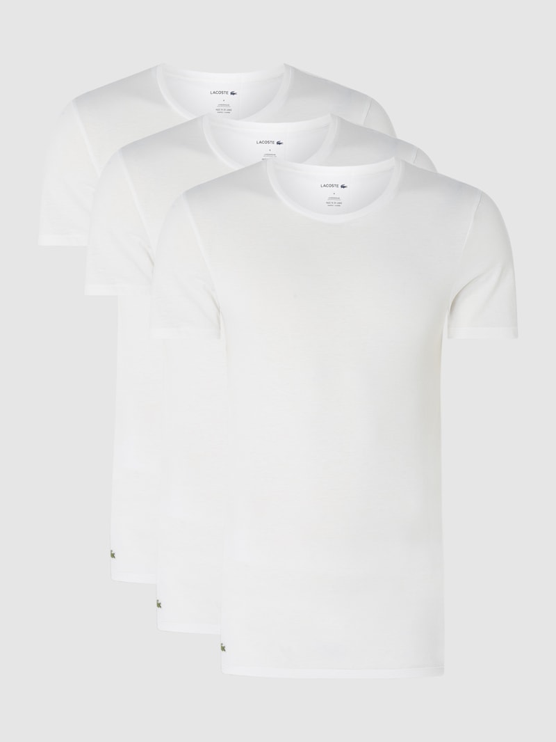 Slim Fit T-Shirt aus Baumwolle im 3er-Pack in weiß