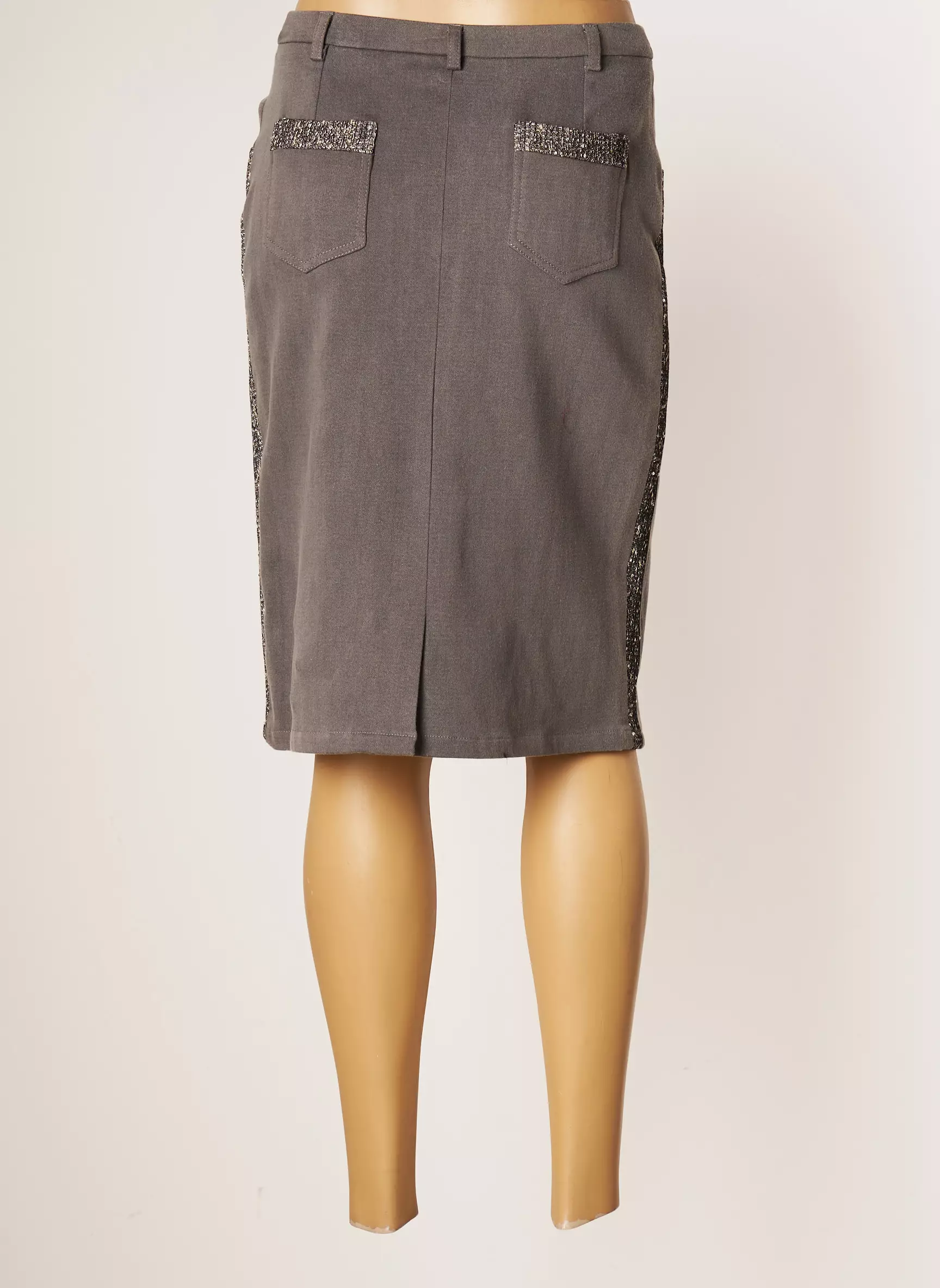 Jumfil Jupes Mi Longues Femme couleur gris
