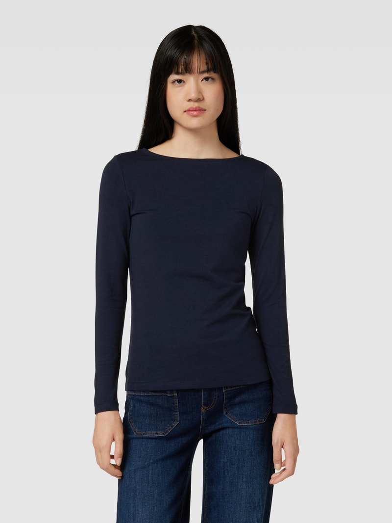 Longsleeve mit U-Boot-Ausschnitt in dunkelblau