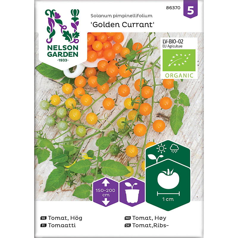 Nelson garden Frø Tomat Høy, Golden Currant, organic