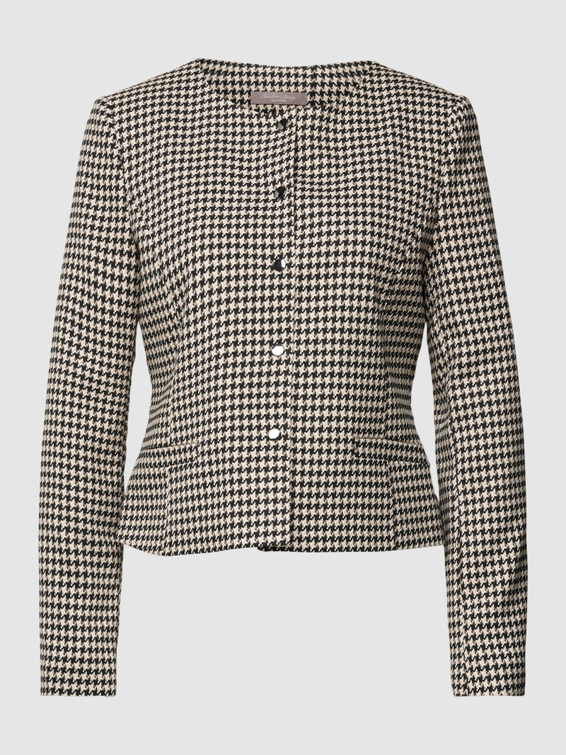 Blazer mit Hahnentrittmuster in schwarz