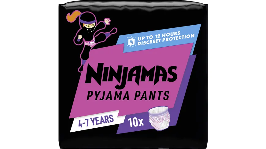 Ninjamas Pyjama Pants für Mädchen 4-7 Jahre