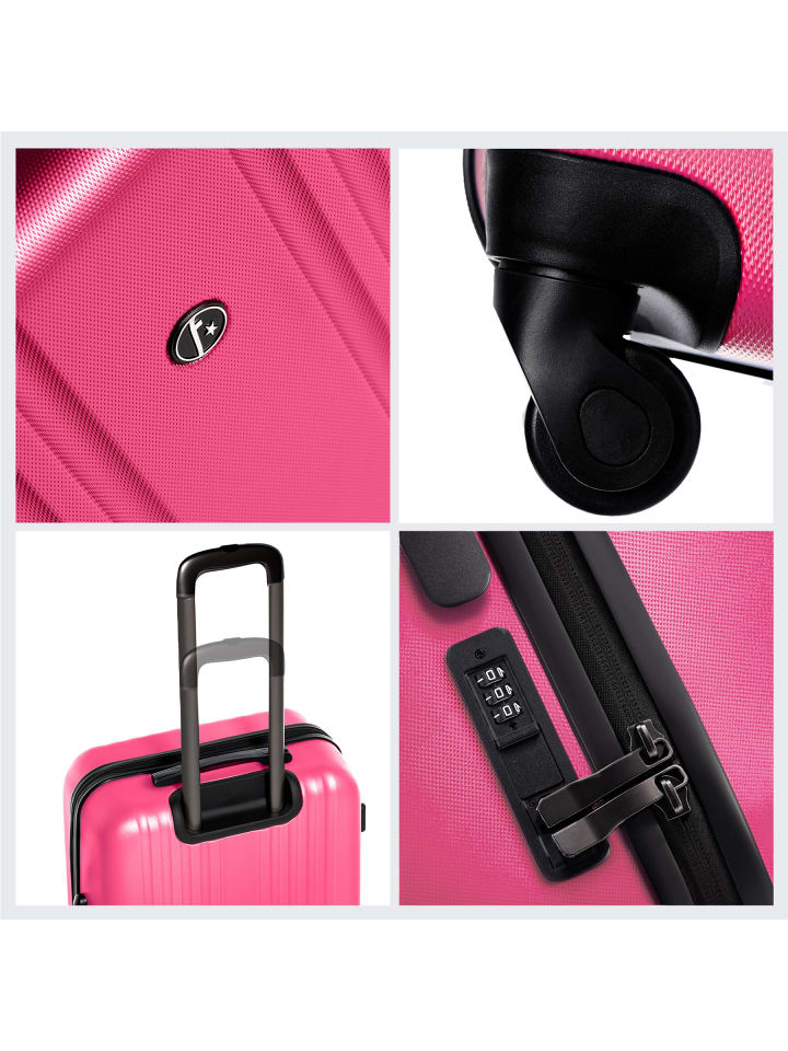 FERGÉ Kofferset Hartschale 3-teilig Hartschale 3 teilig Koffer Set Marseille in pink günstig kaufen onesize