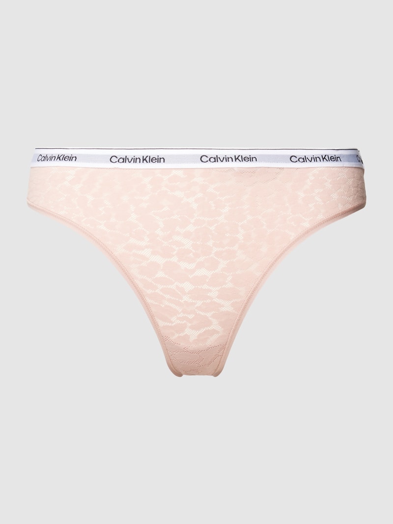 String mit Animal-Print in rosé