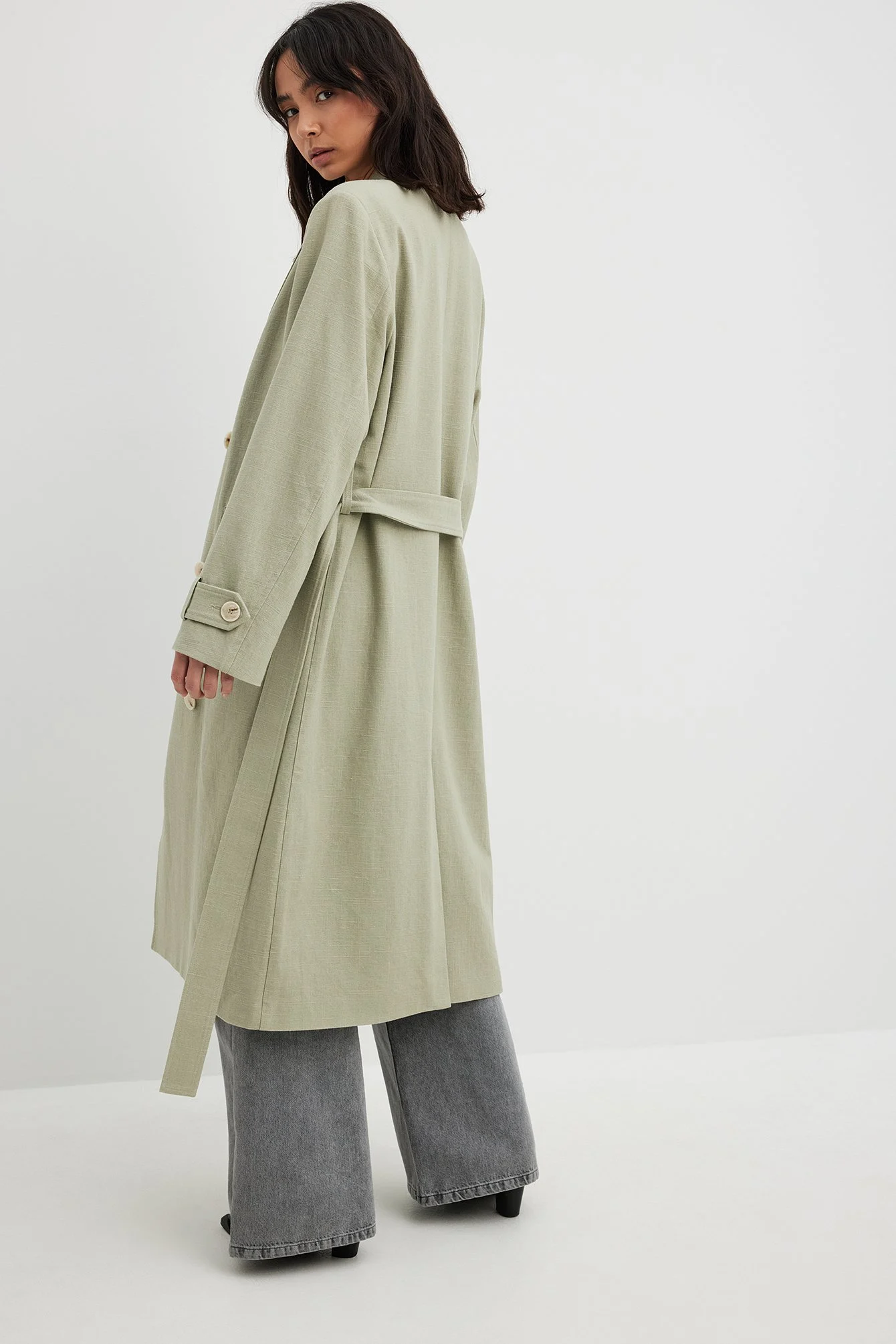 Trenchcoat aus Leinenmischung