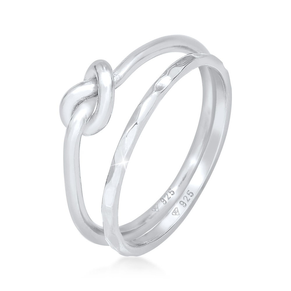 Elli Elli Bague Femmes Duo Knot Trend Basic Minimal en argent sterling 925 Bague