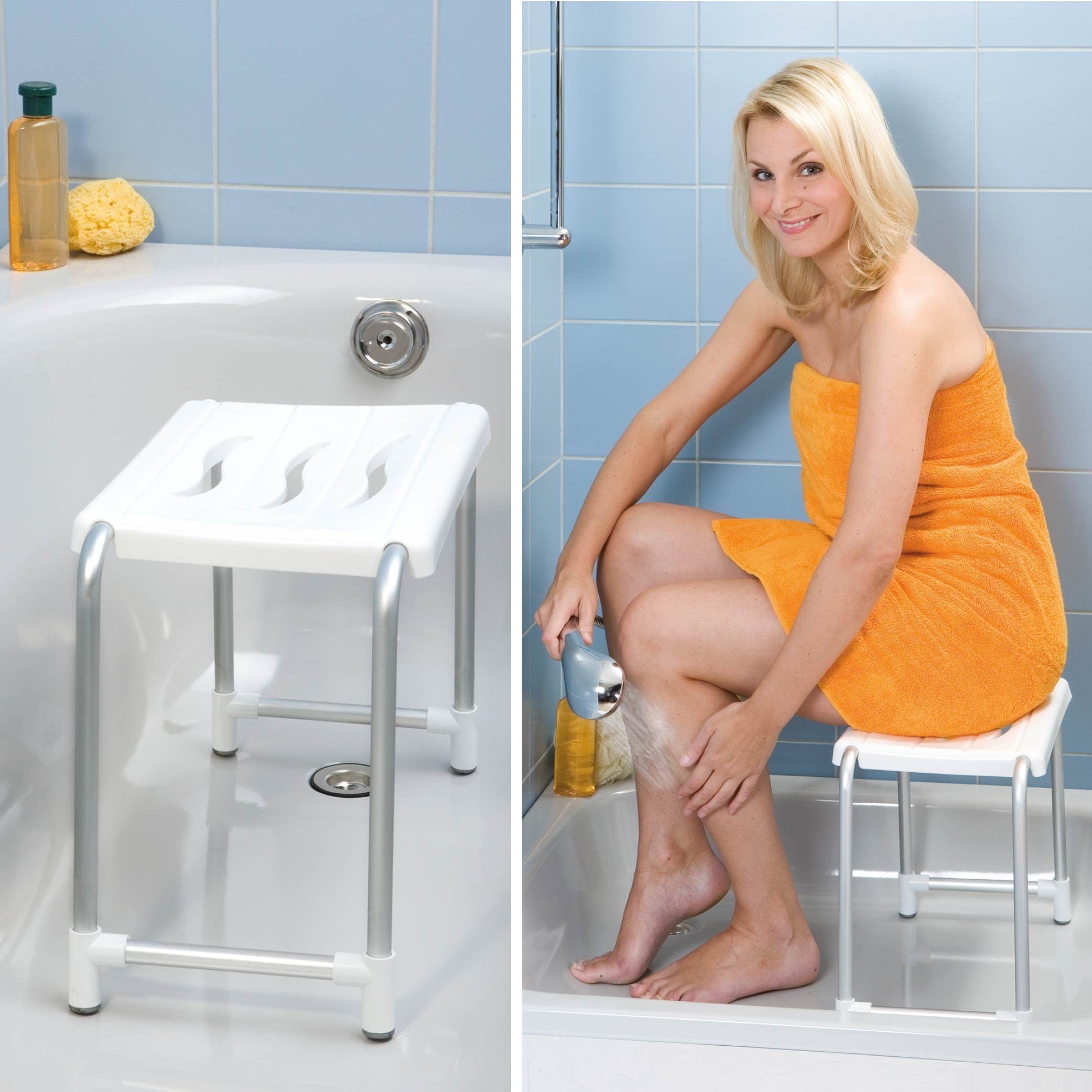 WENKO Duschhocker Secura Wannenhocker Duschsitz Duschstuhl Badewannensitz Badhocker