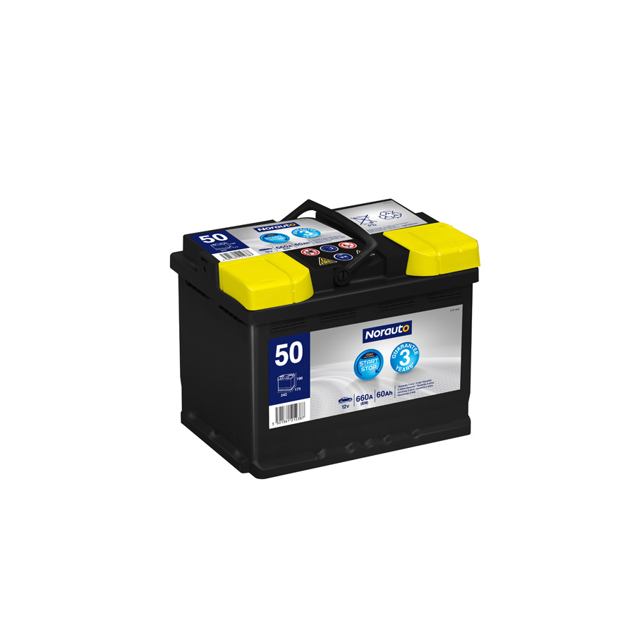Start-Stopp-Autobatterie 50 von Norauto, 60Ah, 660A, 1 Stück - ATU