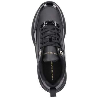 Tommy Hilfiger Womens Chunky Runner Patent in schwarz