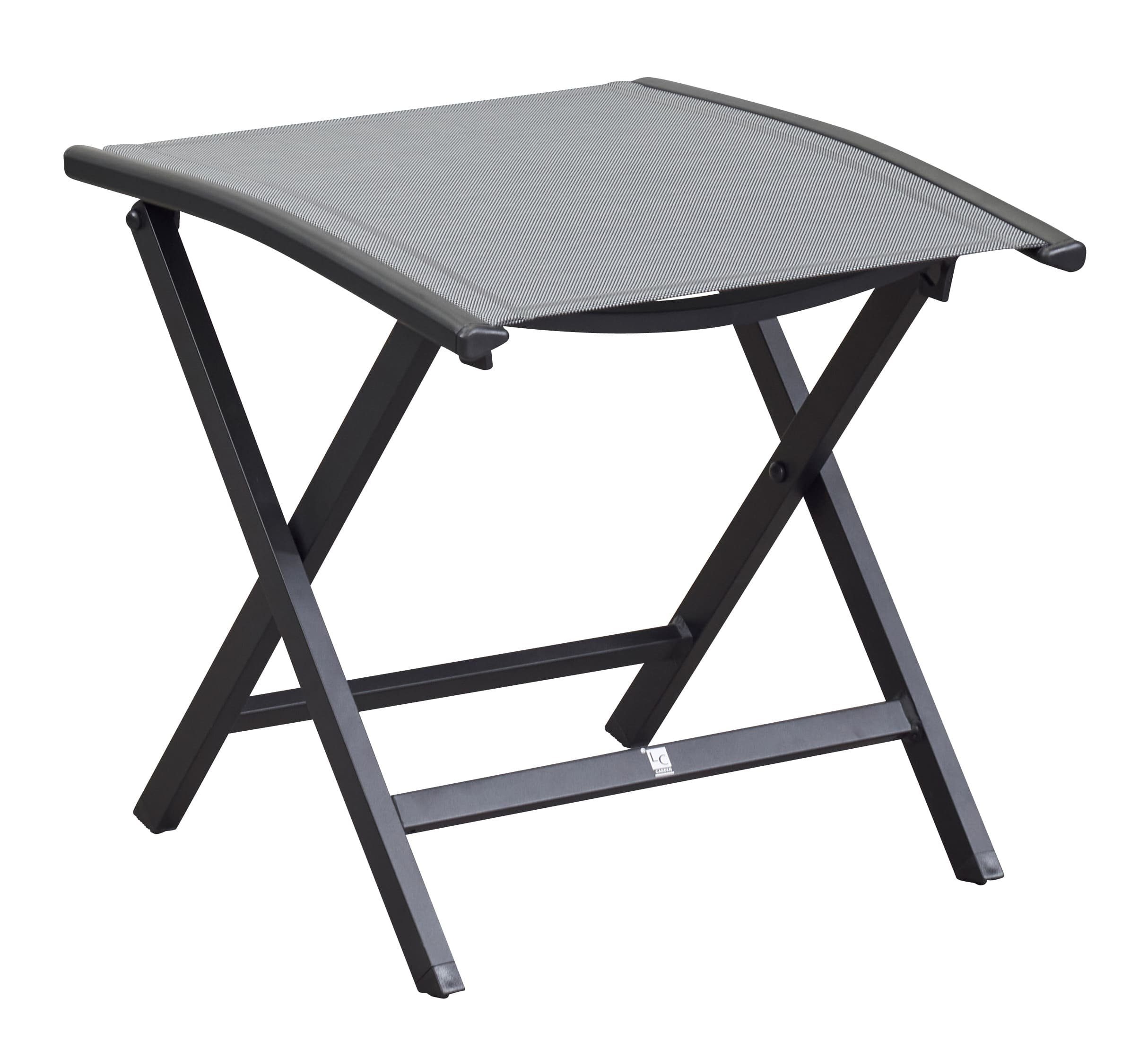 LC Garden Gartenlounge-Hocker LC Garden Unicamo Hocker Textilen matt schwarz/silber Fußbank